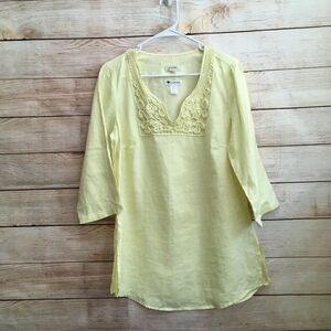 MALVIN‎ HAMBURG GERMANY I LOVE LINEN TOP IN YELLOW